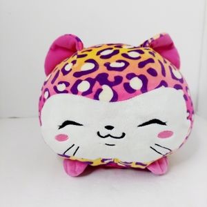 Pikmi Pops Surprise Jumbo Tweezle Pink Orange Leopard Kitty Cat Plush Ball